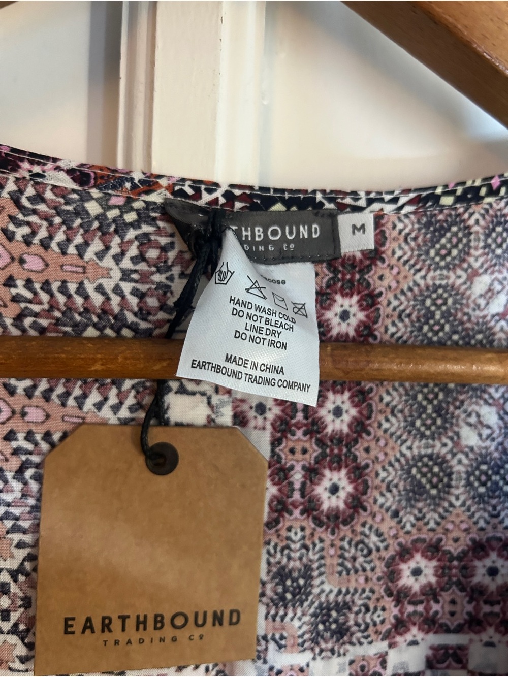 Bohemian Printed Maxi Wrap Dress in Burgundy and Black - Picture 7 of 10